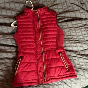 Elegant Red Quilted Women's Vest